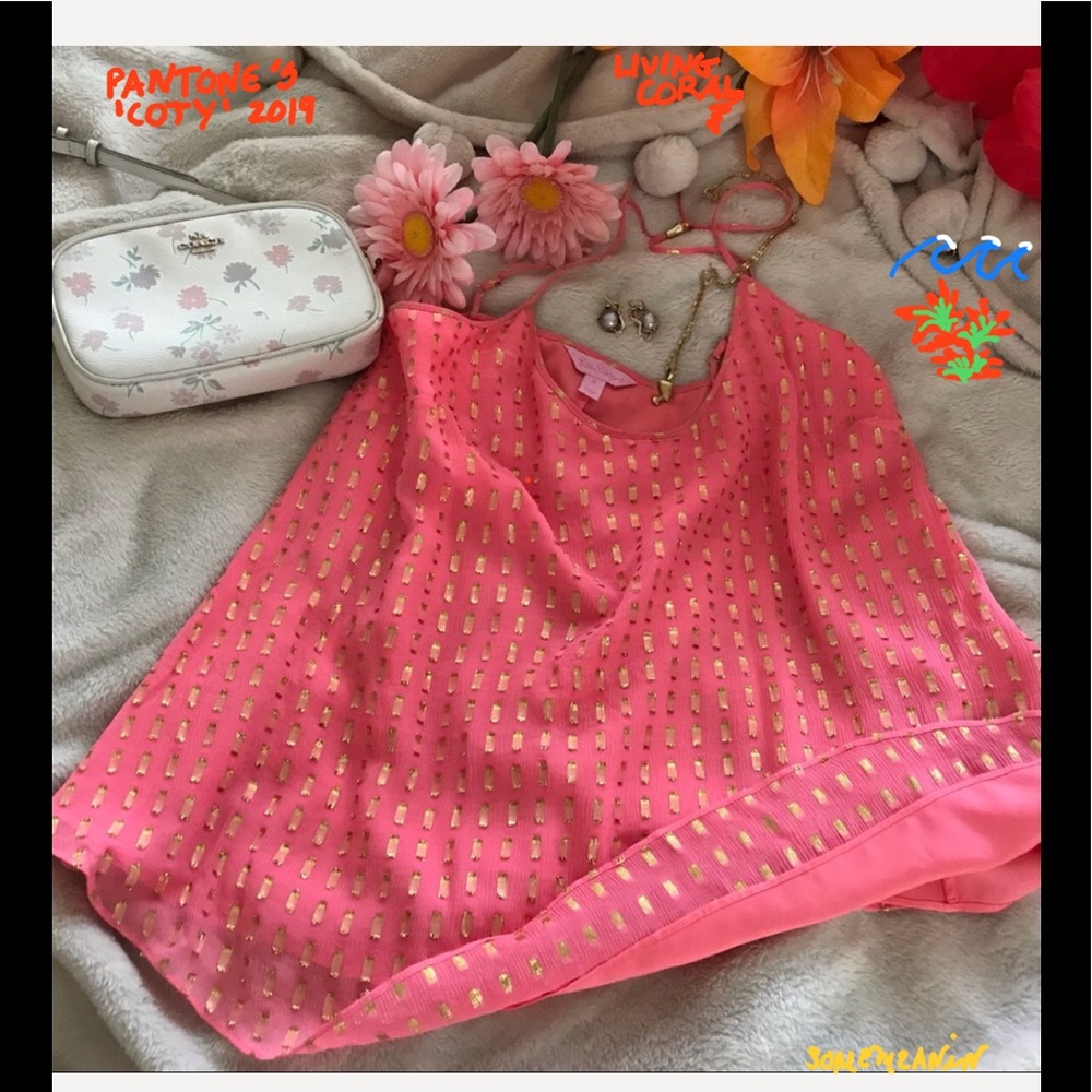 🆕Lilly Silk Soie Lined Adjustable Cami in Coral S